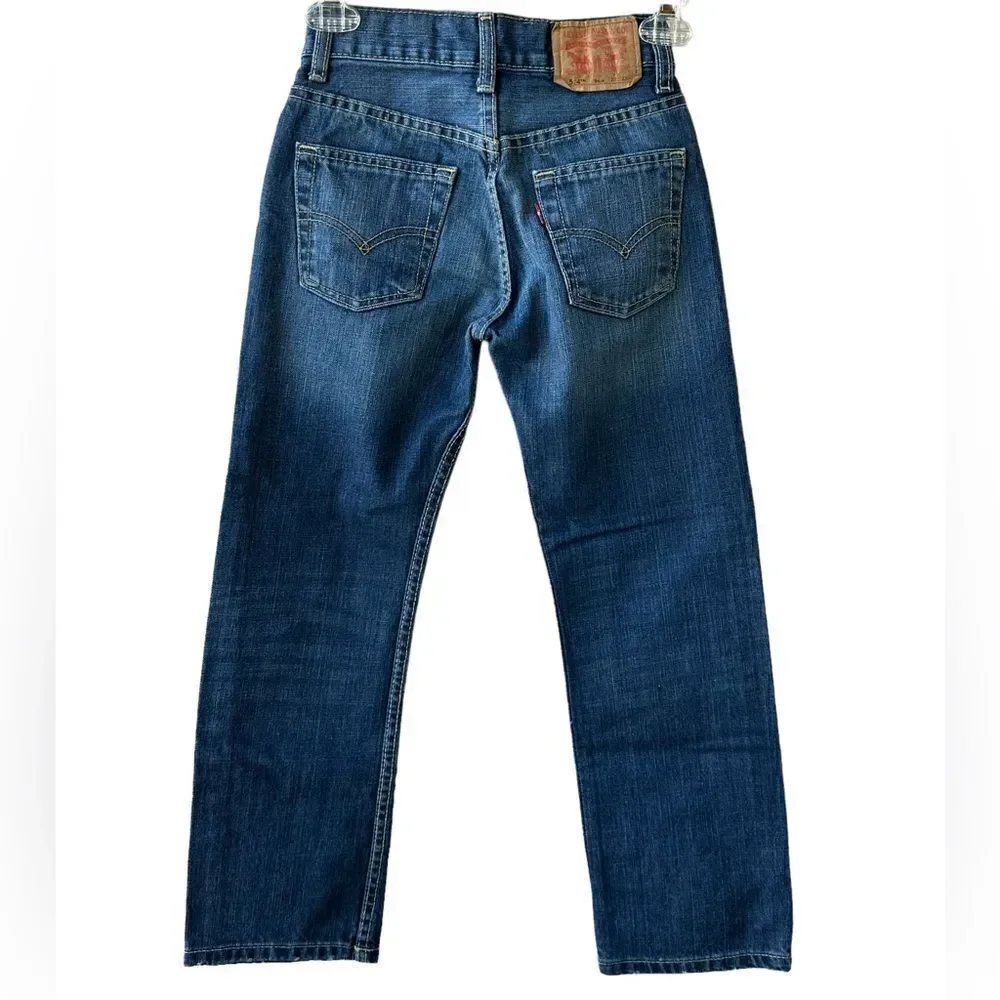 Levi's Big Kids ' High Rise 514 Slim Straight Jeans Blue Size 8 Slim